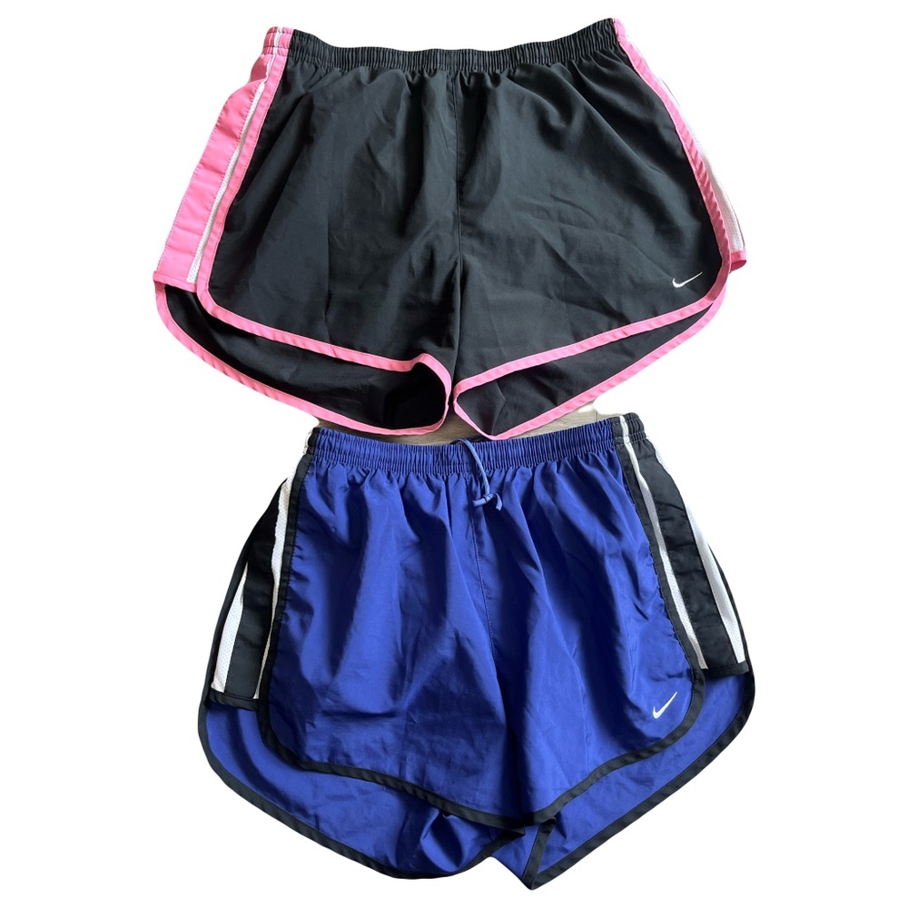 Nike Women's Black and Blue Dri-Fit Athletic Shorts Set- Running Shorts Gym